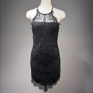 Free People Black Lace Mini Dress (rack 9)